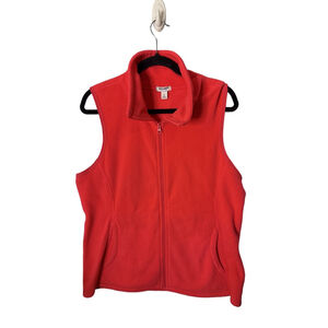 Old Navy Neon Pink “Eternal Flame” Fleece Full Zip Vest L
